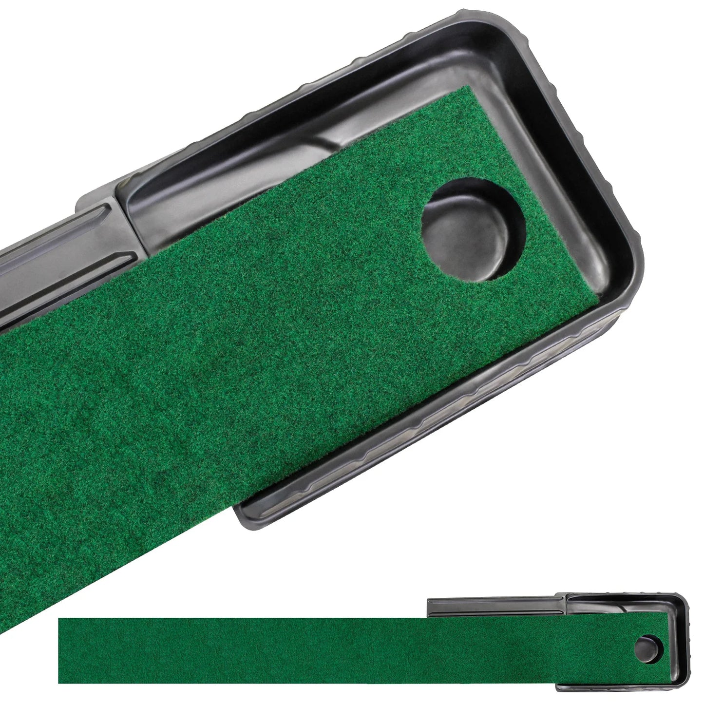 Professional Golf Putting Green - 7.33FT x 1FT Indoor/Outdoor Putting Trainer with Automatic Ball Return for Home and Office Use