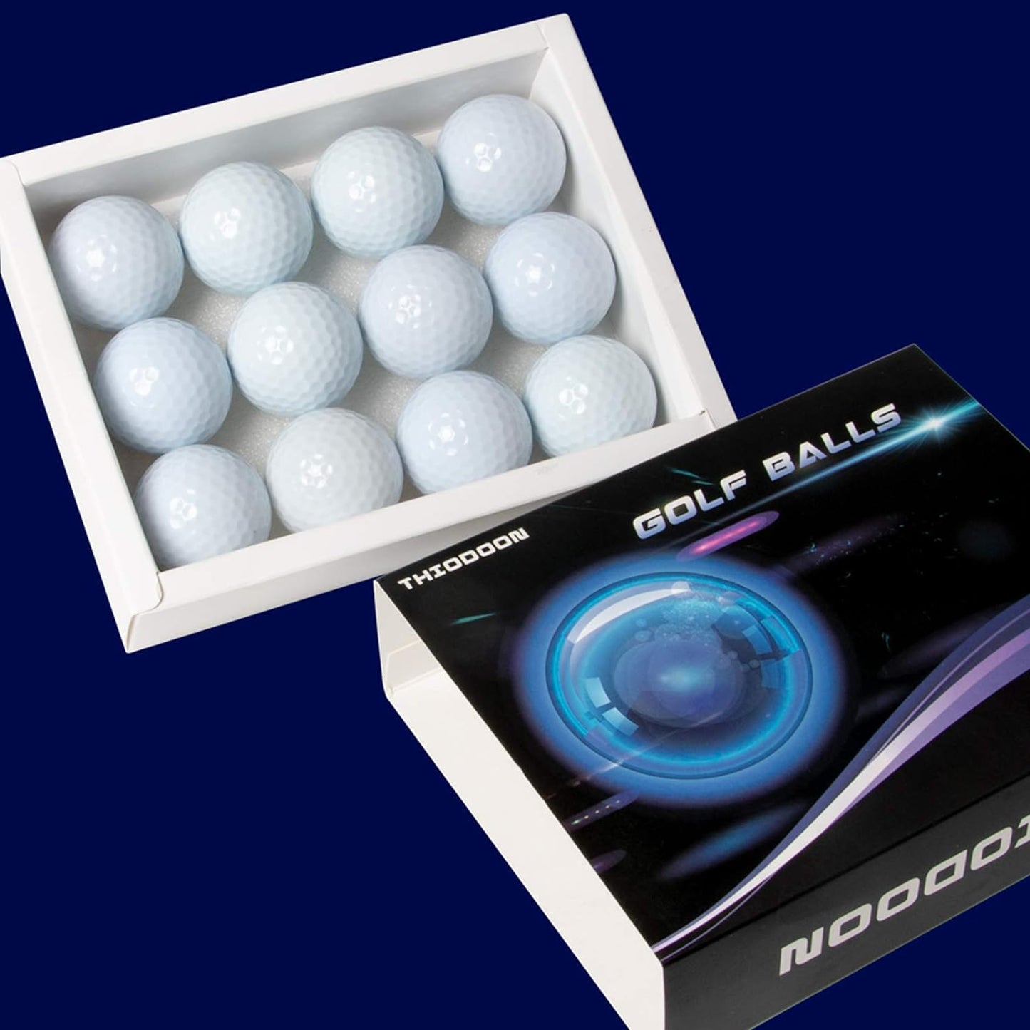 Illuminated LED Golf Balls - Light Activated, 7 Vibrant Colors, No Timer, Easy On/Off with Flashlight, Perfect for Night Golfing - 6 Pack
