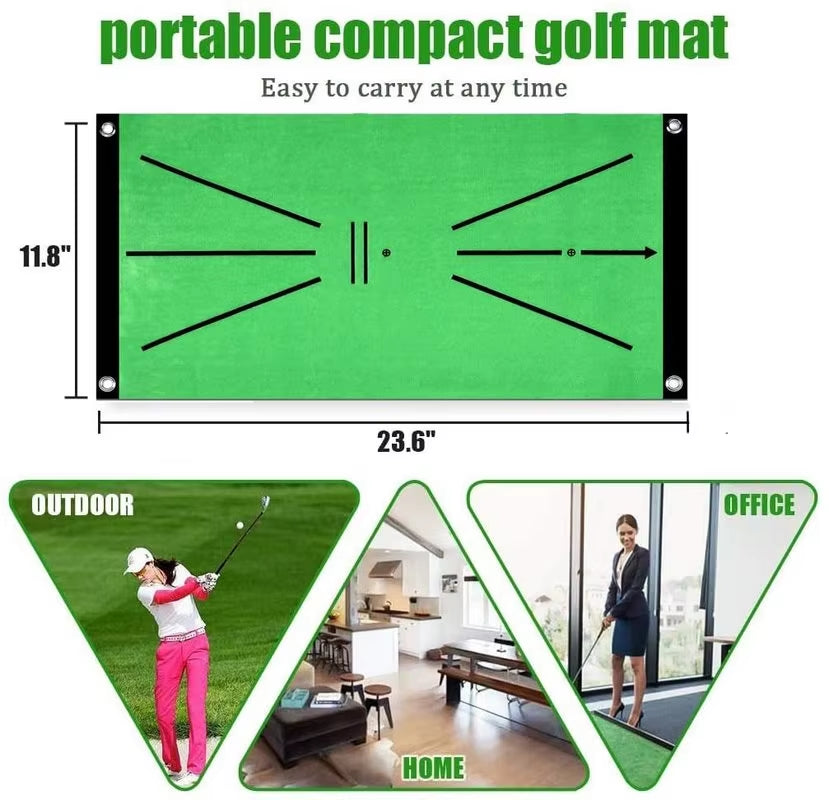 Indoor Outdoor Mini Golf Hitting Mats Practice Training Aid Rug Portable Artificial Turf Grass Mat for Swing Detection Batting