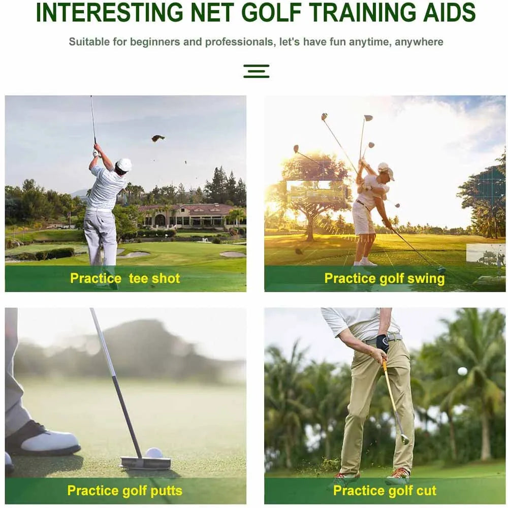 2M Black Golf Nets for Backyard Golf Practice Net Golf Hitting Net Training Aids with Target Cloth and Carrying Bag