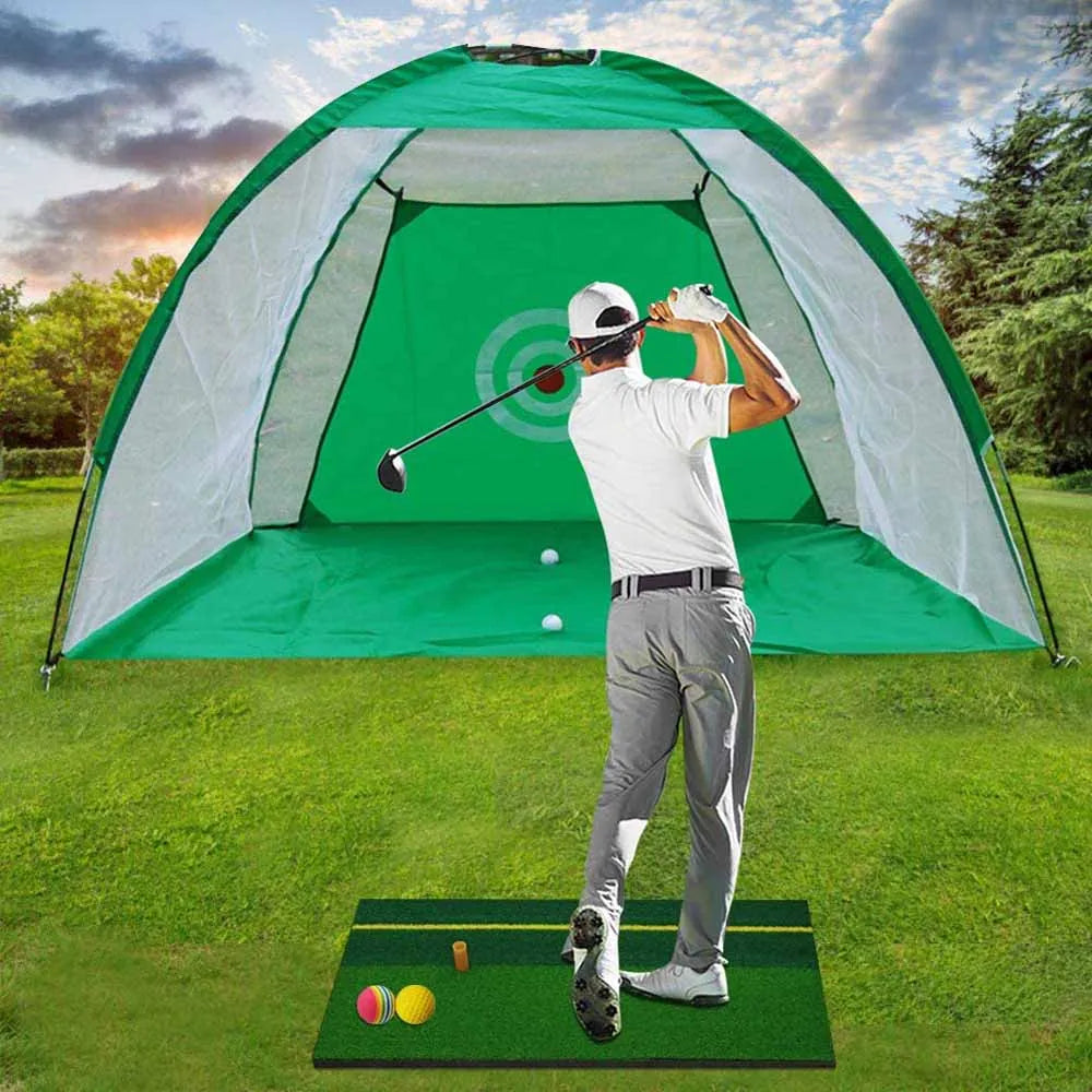 2M Black Golf Nets for Backyard Golf Practice Net Golf Hitting Net Training Aids with Target Cloth and Carrying Bag