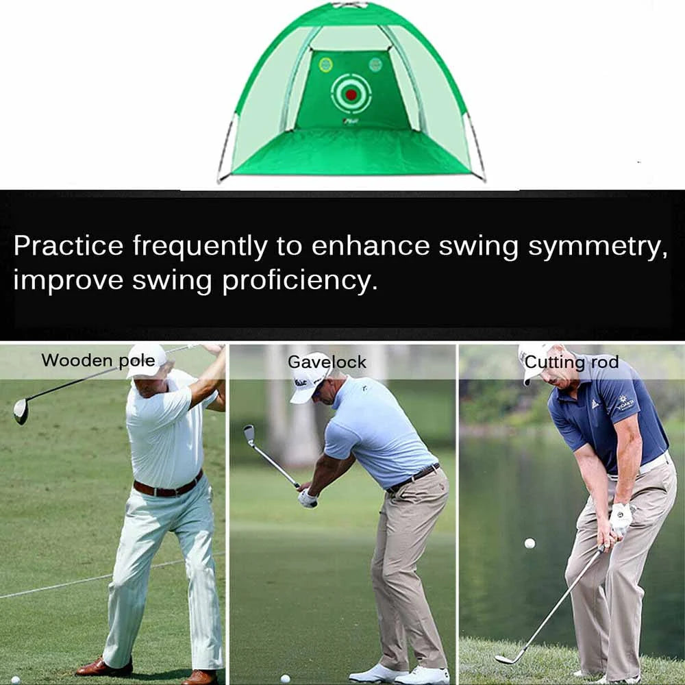 2M Black Golf Nets for Backyard Golf Practice Net Golf Hitting Net Training Aids with Target Cloth and Carrying Bag