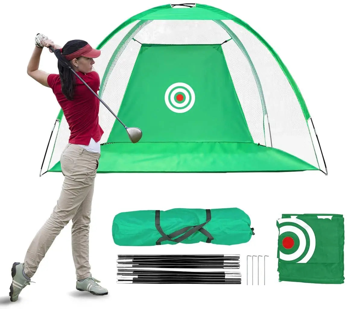 2M Black Golf Nets for Backyard Golf Practice Net Golf Hitting Net Training Aids with Target Cloth and Carrying Bag