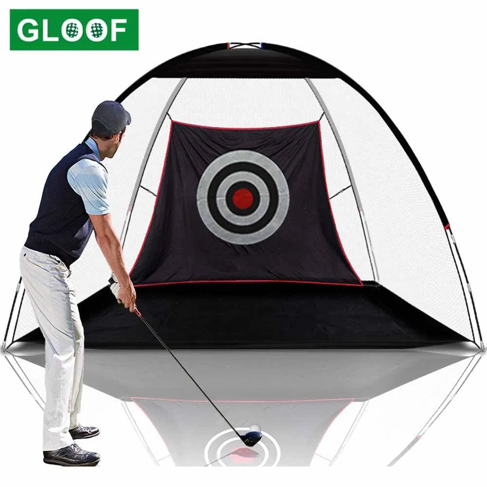 2M Black Golf Nets for Backyard Golf Practice Net Golf Hitting Net Training Aids with Target Cloth and Carrying Bag