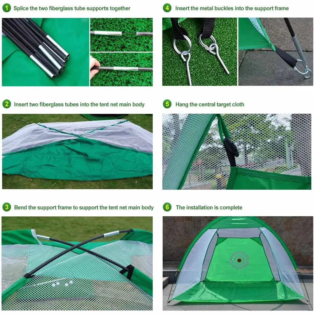 2M Black Golf Nets for Backyard Golf Practice Net Golf Hitting Net Training Aids with Target Cloth and Carrying Bag
