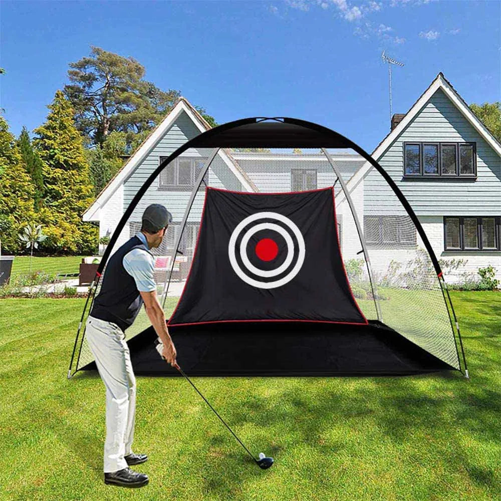 2M Black Golf Nets for Backyard Golf Practice Net Golf Hitting Net Training Aids with Target Cloth and Carrying Bag