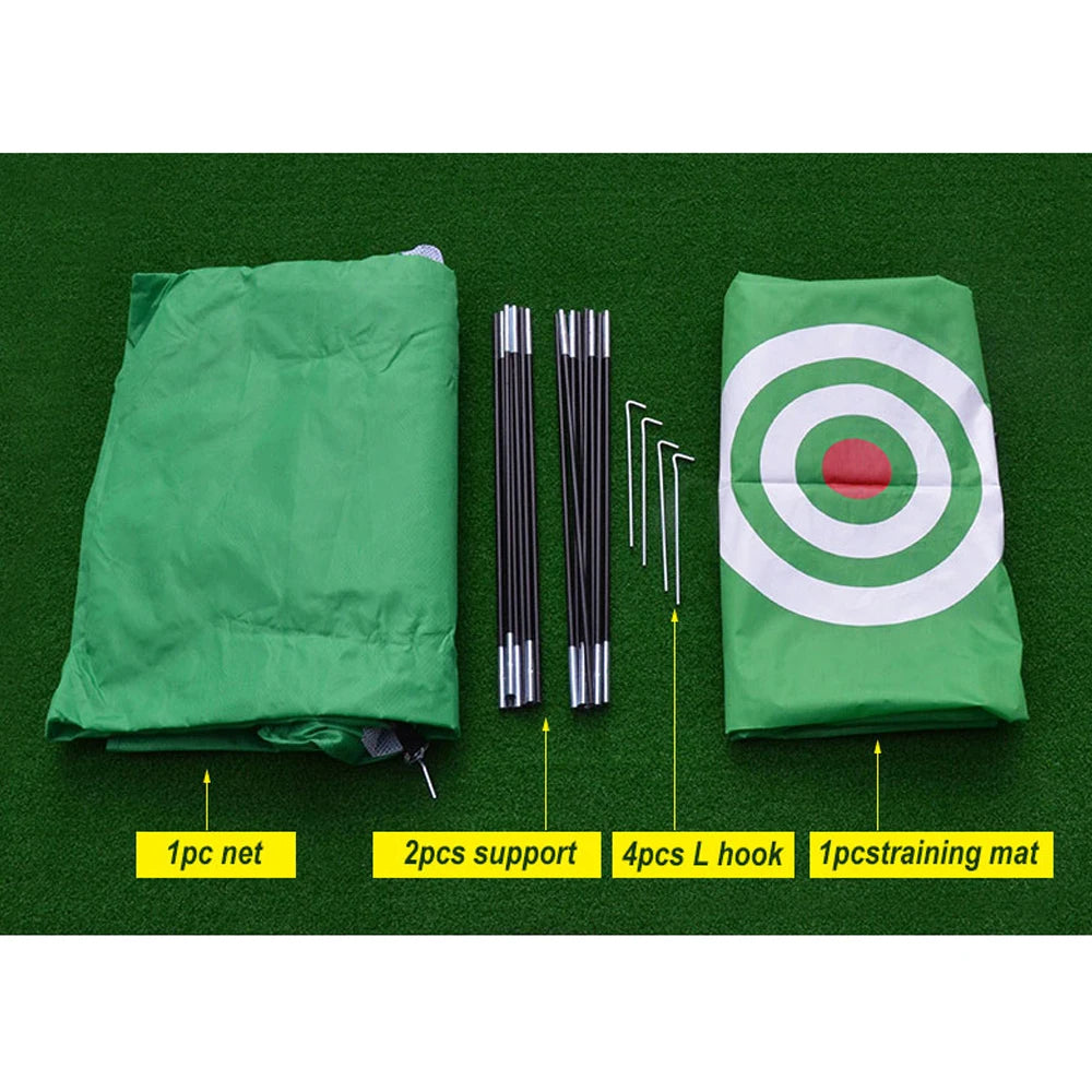 2M Black Golf Nets for Backyard Golf Practice Net Golf Hitting Net Training Aids with Target Cloth and Carrying Bag