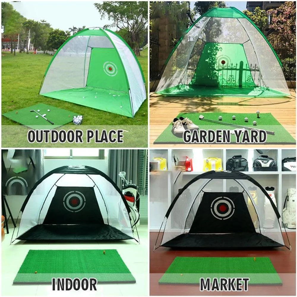 2M Black Golf Nets for Backyard Golf Practice Net Golf Hitting Net Training Aids with Target Cloth and Carrying Bag