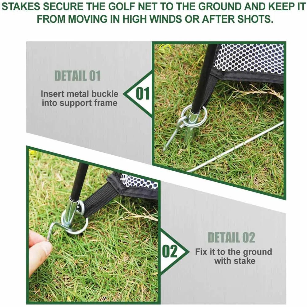 2M Black Golf Nets for Backyard Golf Practice Net Golf Hitting Net Training Aids with Target Cloth and Carrying Bag