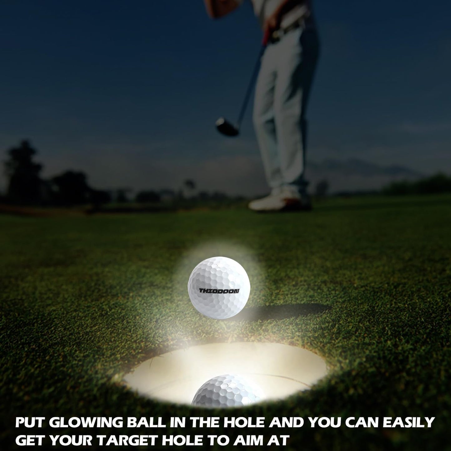 Illuminated Glow-in-the-Dark Golf Balls - LED Night Golf Gift Set for Men, Women, and Kids (6-Pack, Assorted Colors)