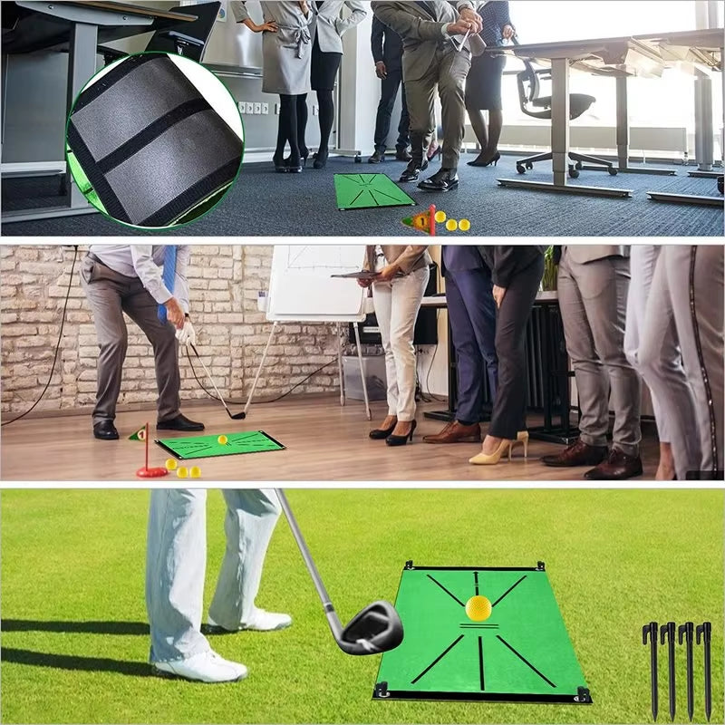 Indoor Outdoor Mini Golf Hitting Mats Practice Training Aid Rug Portable Artificial Turf Grass Mat for Swing Detection Batting
