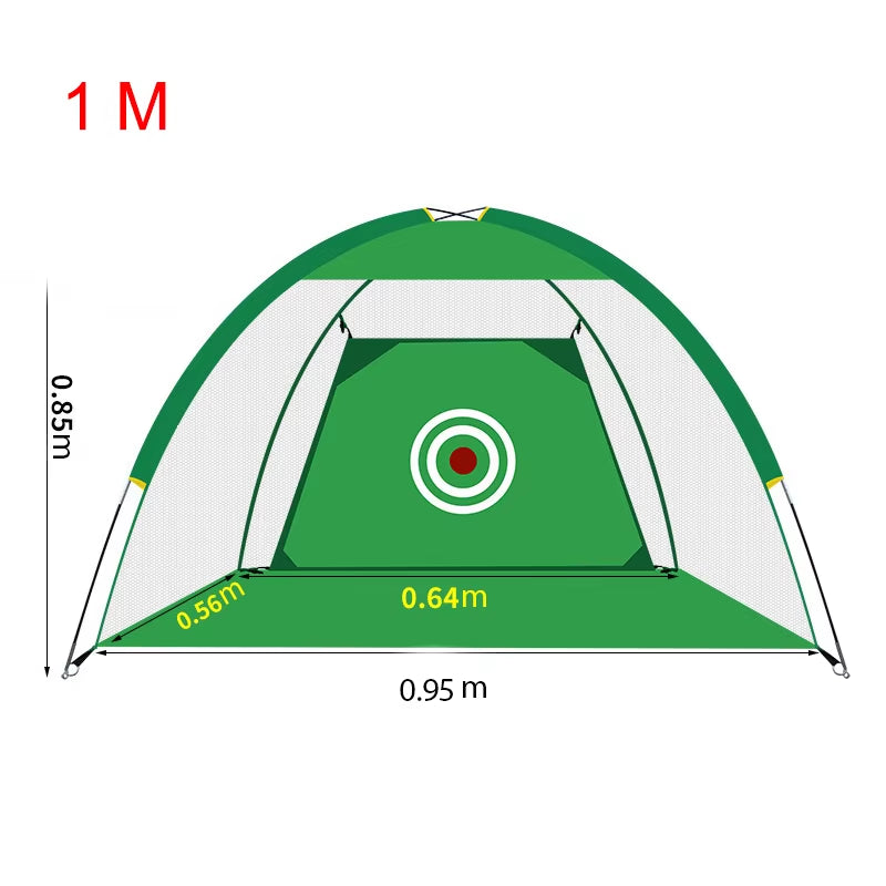 Professional Golf Practice Net Tent - 1M & 2M Golf Hitting Cage for Indoor and Outdoor Training - XA147+A