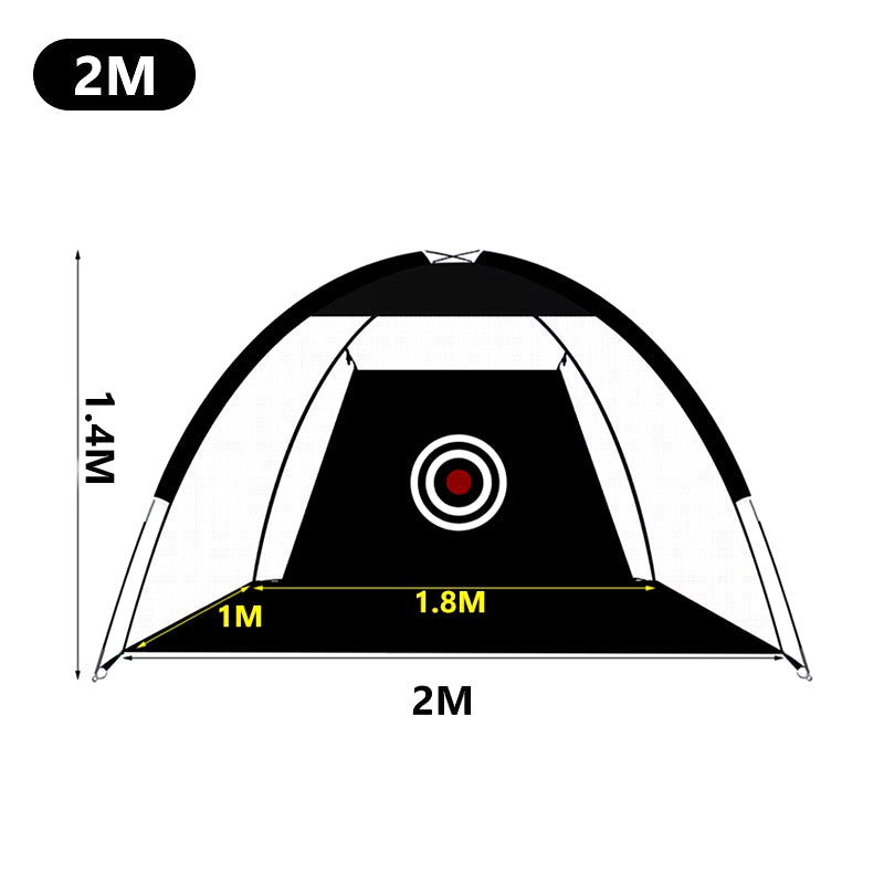 Professional Golf Practice Net Tent - 1M & 2M Golf Hitting Cage for Indoor and Outdoor Training - XA147+A