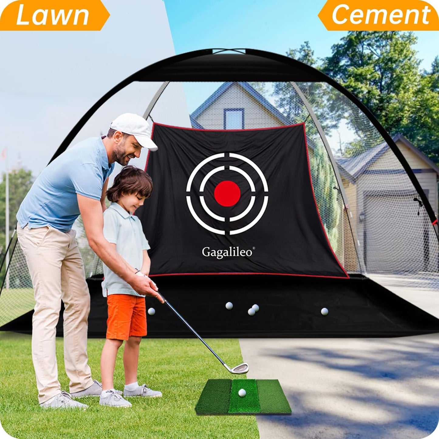 Golf Hitting Practice Nets for Backyard Driving Heavy Duty Men Real Indoor Golf Balls Hitting Pitching Driving Nets for Indoor Outdoor Garage Use Golfing Swing Training Impact Cage 12X7X6 10X7X6 FT