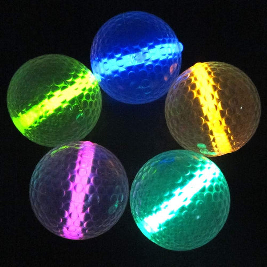 "Illuminate Your Game: Set of 20 Glow Golf Balls with Glow Stick Inserts - Perfect for Nighttime Fun!"