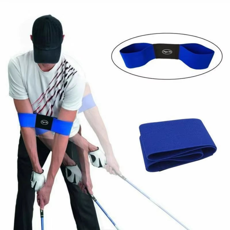 4-Piece Golf Swing Training Aid Set: Arm Band Trainer, Impact Ball, Inflator, and Posture Correction Tool for Beginners