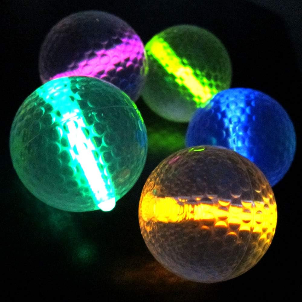 "Illuminate Your Game: Set of 20 Glow Golf Balls with Glow Stick Inserts - Perfect for Nighttime Fun!"