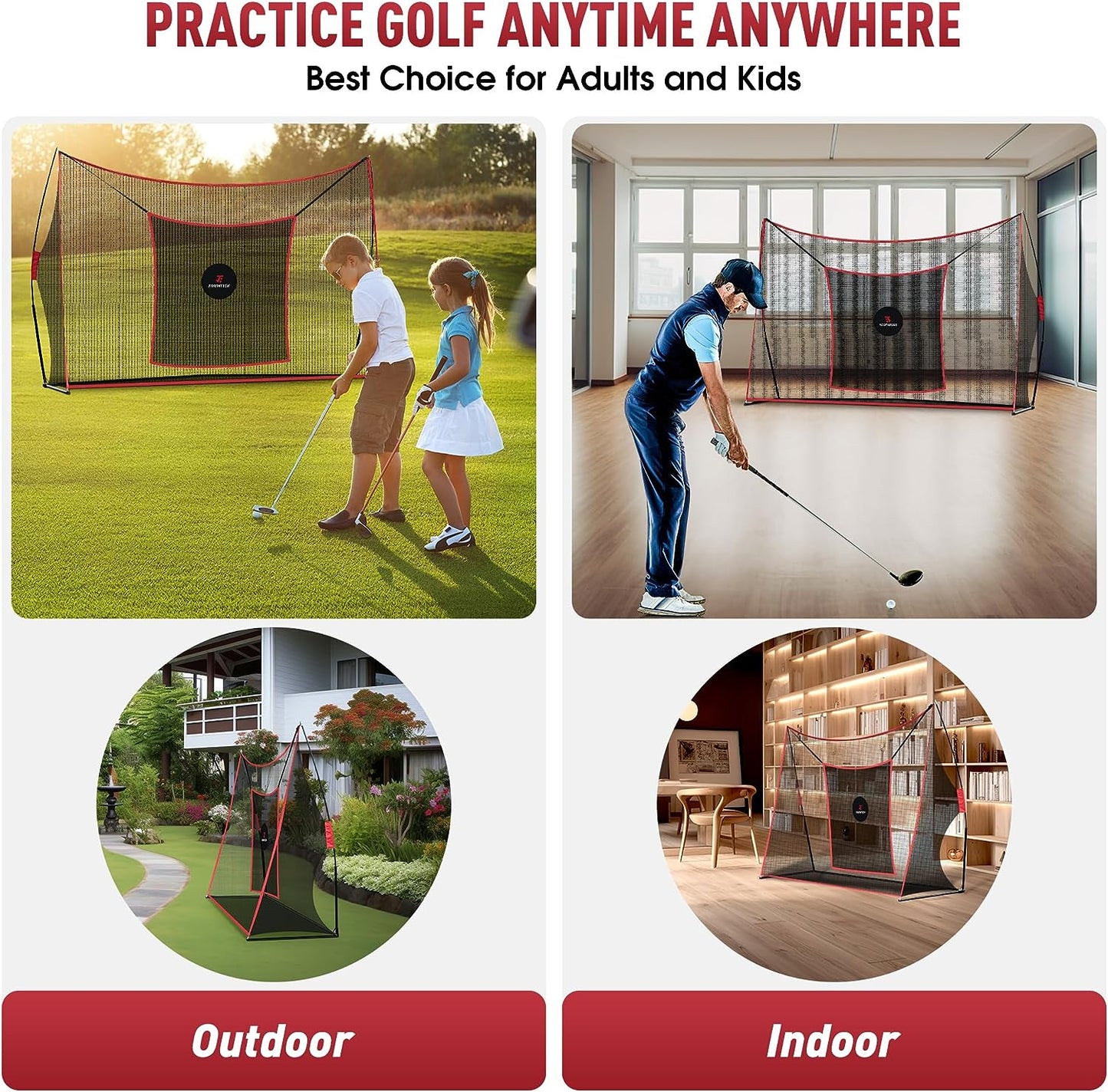 Professional title: "Heavy Duty Golf Practice Net with Chipping Target and Carry Bag - Ideal for Indoor and Outdoor Use"