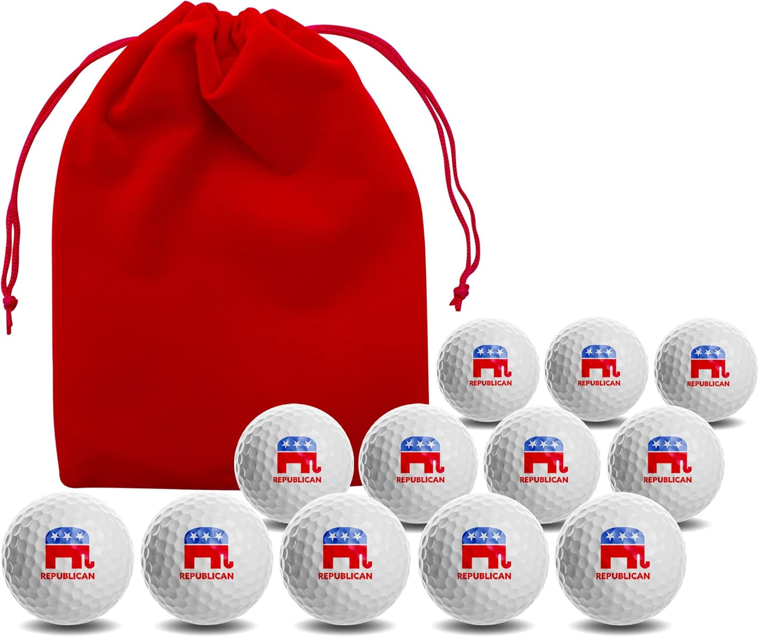 Republican-Themed Golf Balls with Red Tee Pouch