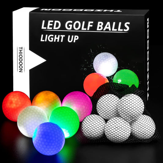 Illuminated Glow-in-the-Dark Golf Balls - 7 Color LED Set for Night Golfing (6 Pack) - Easy Activation with Flashlight, No Timer Required