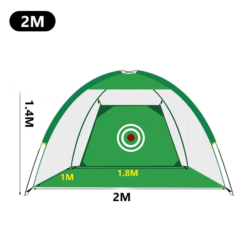 Professional Golf Practice Net Tent - 1M & 2M Golf Hitting Cage for Indoor and Outdoor Training - XA147+A