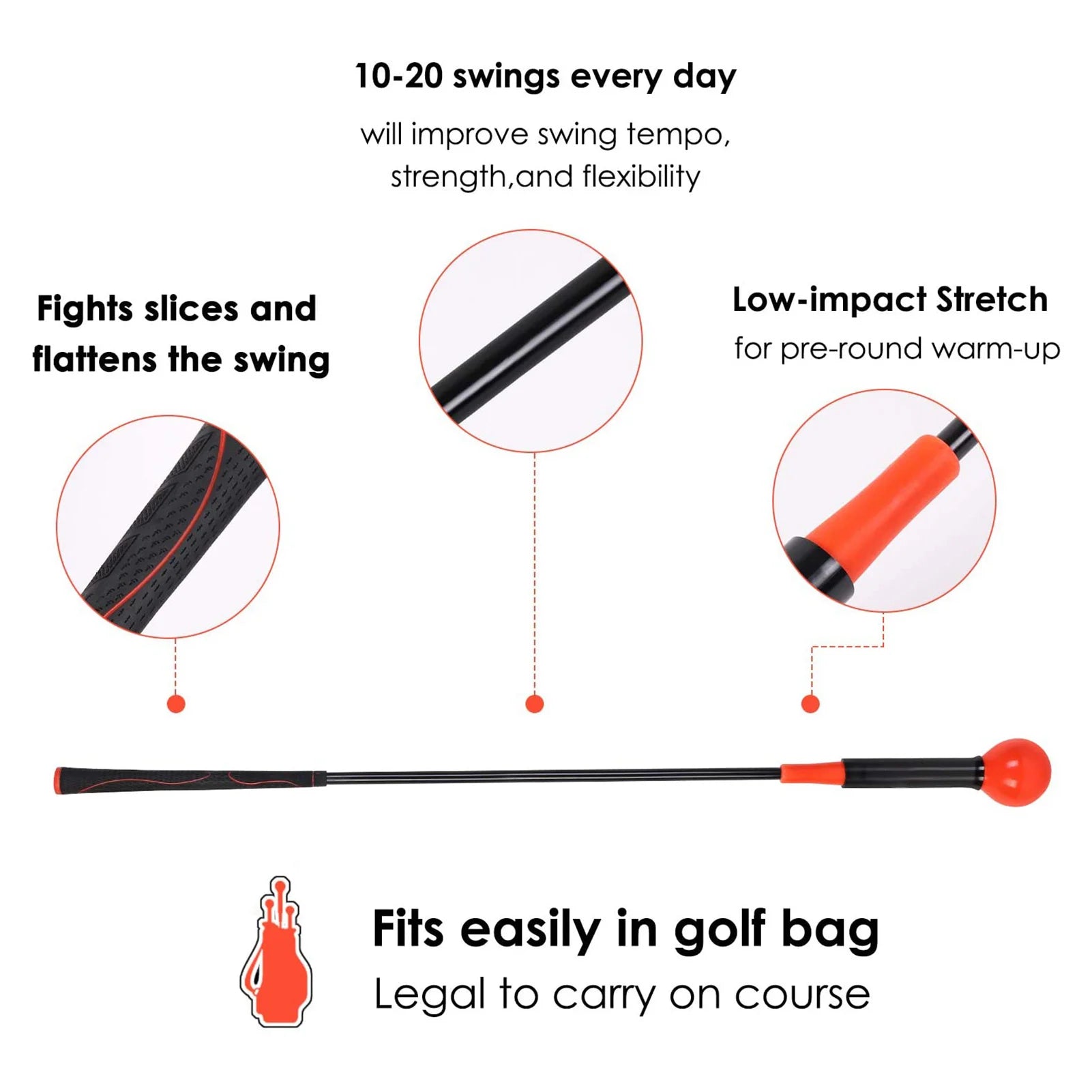 Professional Golf Swing Training Aid - Adjustable Practice Rod and Warm-Up Stick (40/48 Inches) for Enhanced Performance