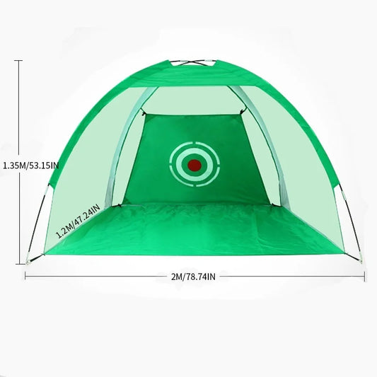 XC LOHAS Waterproof Foldable Golf Hitting Cage - Indoor and Outdoor Training Aid with Practice Mats and Grassland Pad Set (1M & 2M)