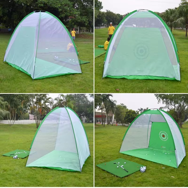 Professional Golf Practice Net Tent - 1M & 2M Golf Hitting Cage for Indoor and Outdoor Training - XA147+A