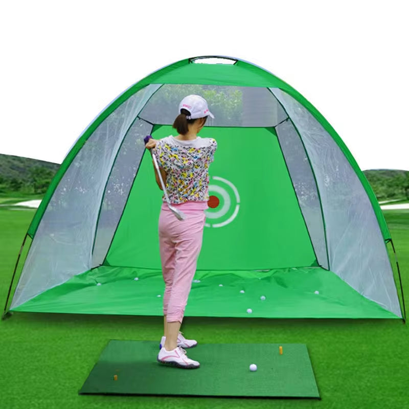 Professional Golf Practice Net Tent - 1M & 2M Golf Hitting Cage for Indoor and Outdoor Training - XA147+A