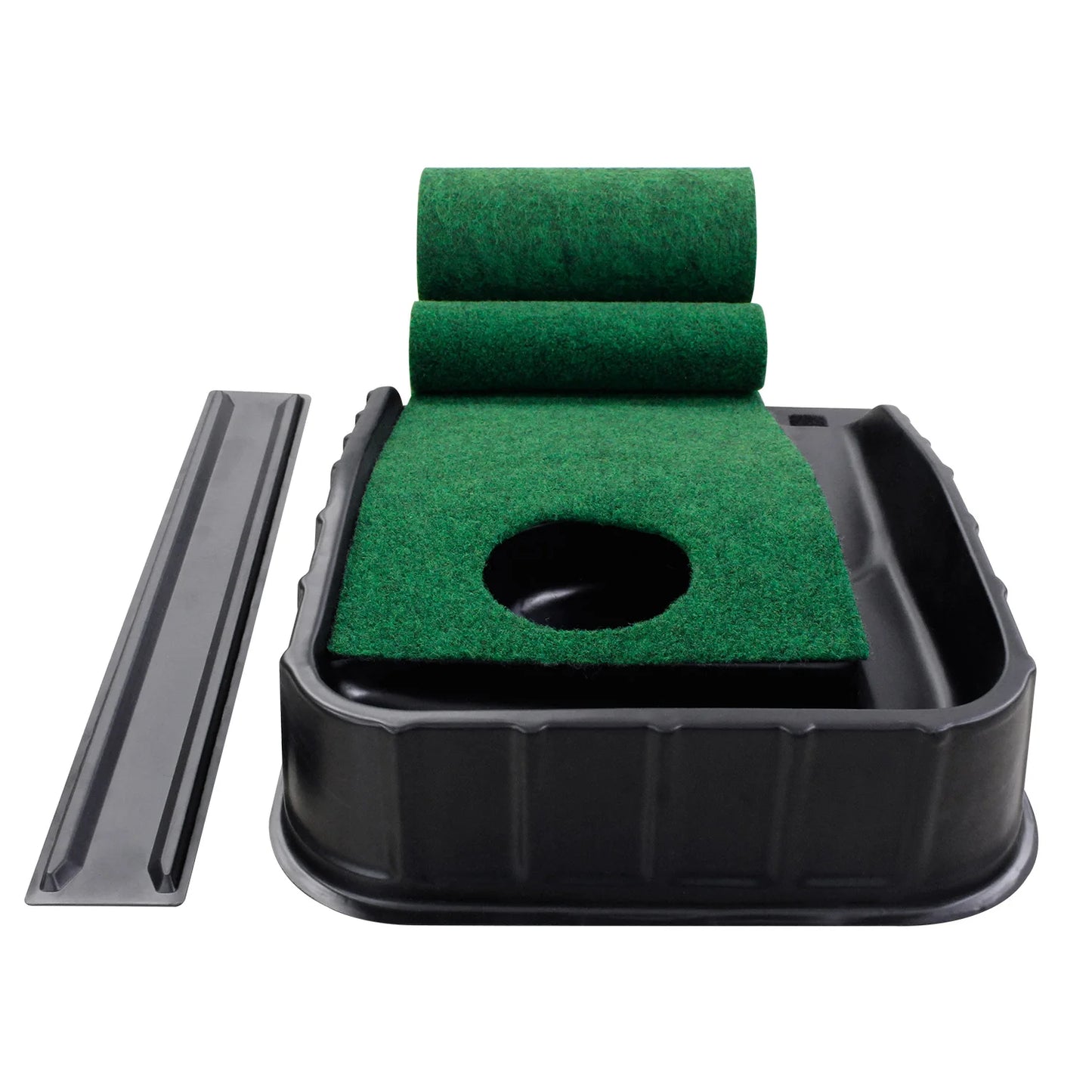 Professional Golf Putting Green - 7.33FT x 1FT Indoor/Outdoor Putting Trainer with Automatic Ball Return for Home and Office Use