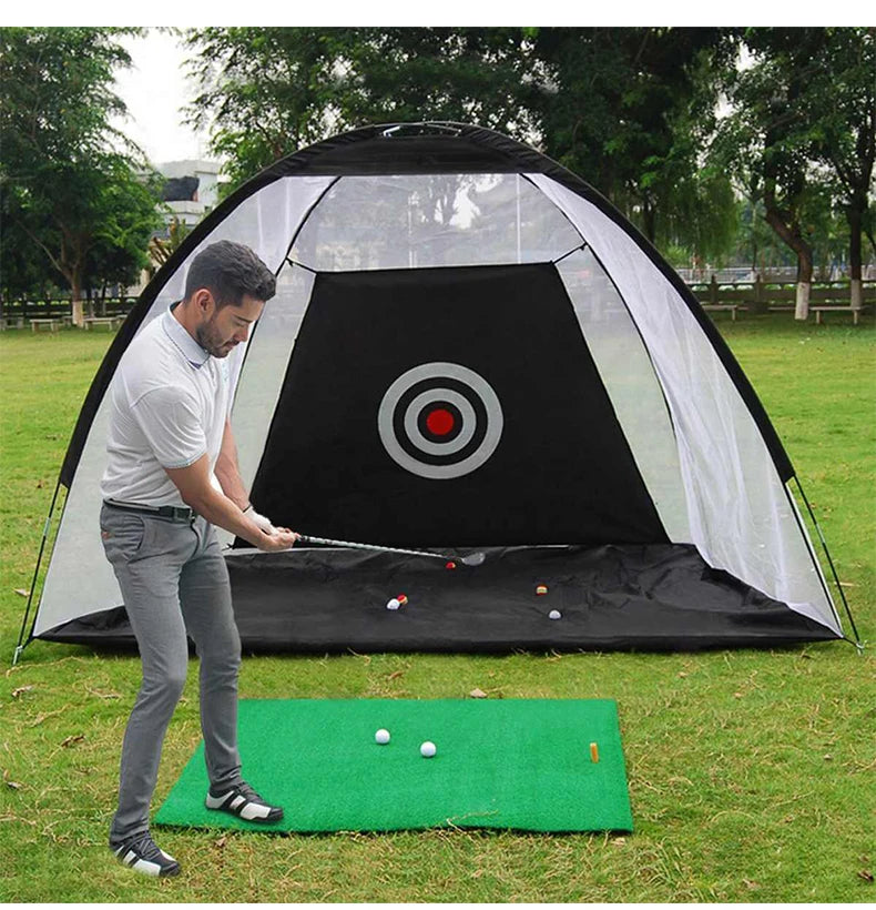 3M Men Standing Bag Hitting Target Tent Driving Swing Tent Golf Hole No Magnetic Golf Ball Practice Training Hit Net Cage XA147A