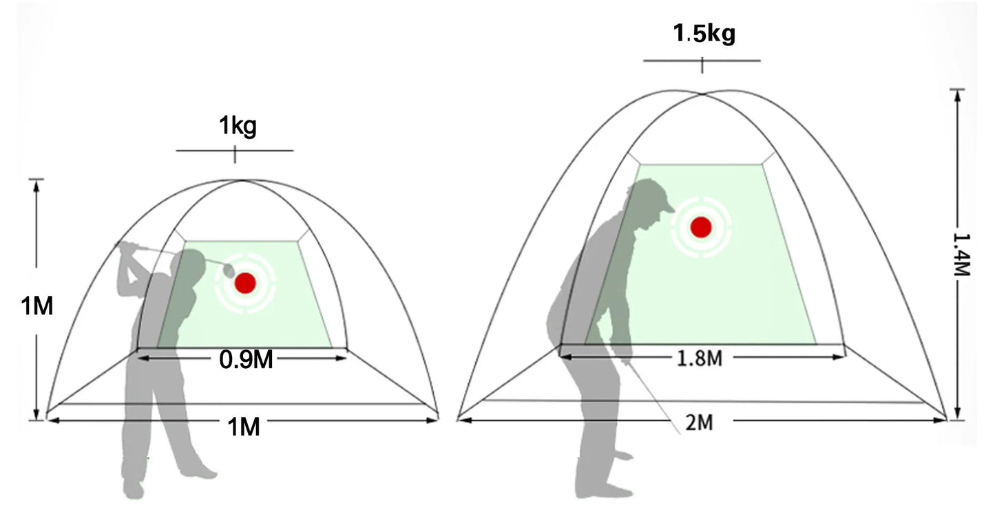 3M Men Standing Bag Hitting Target Tent Driving Swing Tent Golf Hole No Magnetic Golf Ball Practice Training Hit Net Cage XA147A