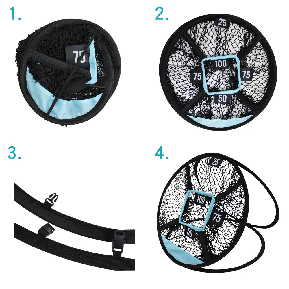 Golf Chipping Net Golf Practice Chipping Pitching Cages Mats Portable Indoor Outdoor Golf Swing Trainer