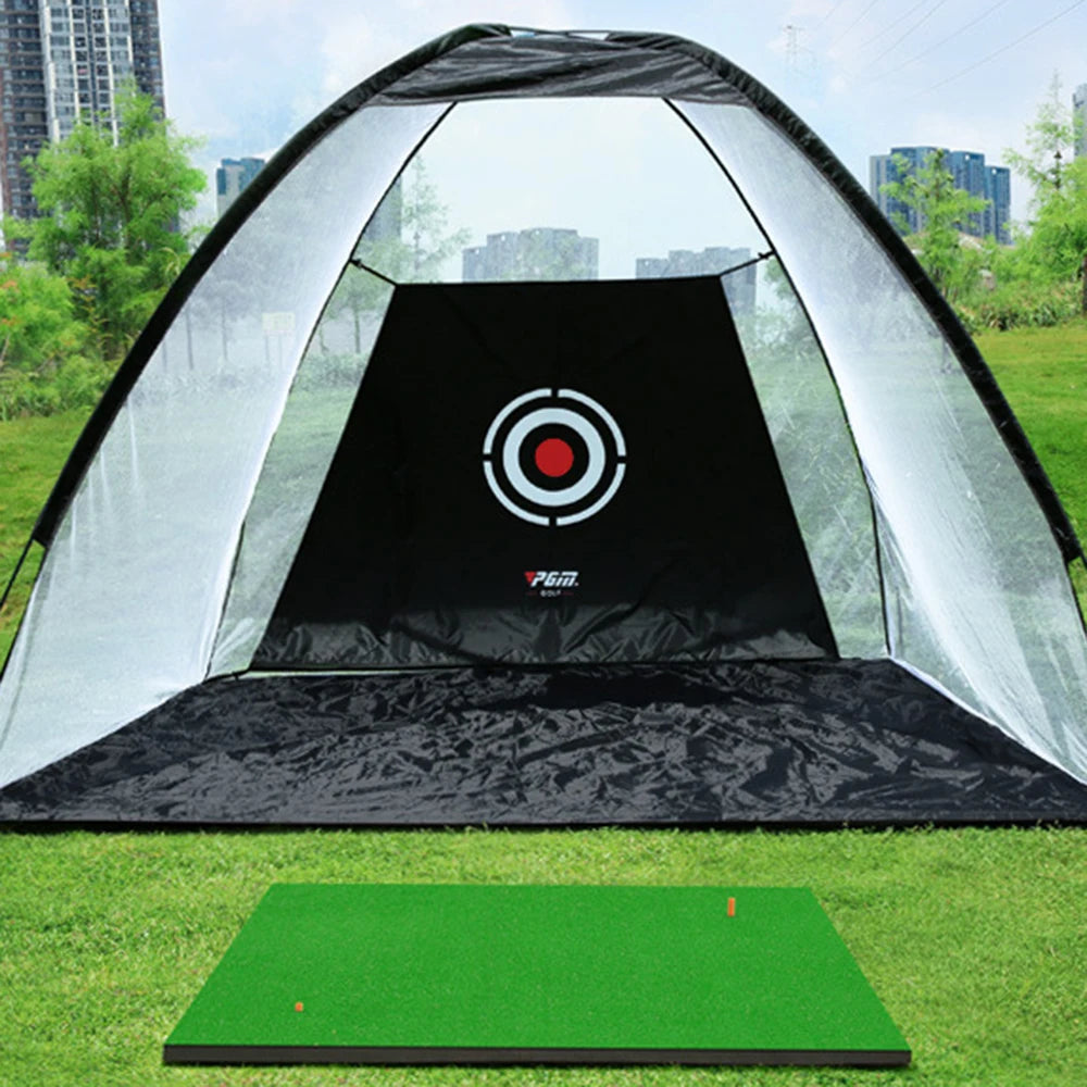 PGM Golf Hitting Practice Net , Portable Cutting Batting Strike Tent, Indoor Swing Training , Pitching Impact Cage, Target Cloth