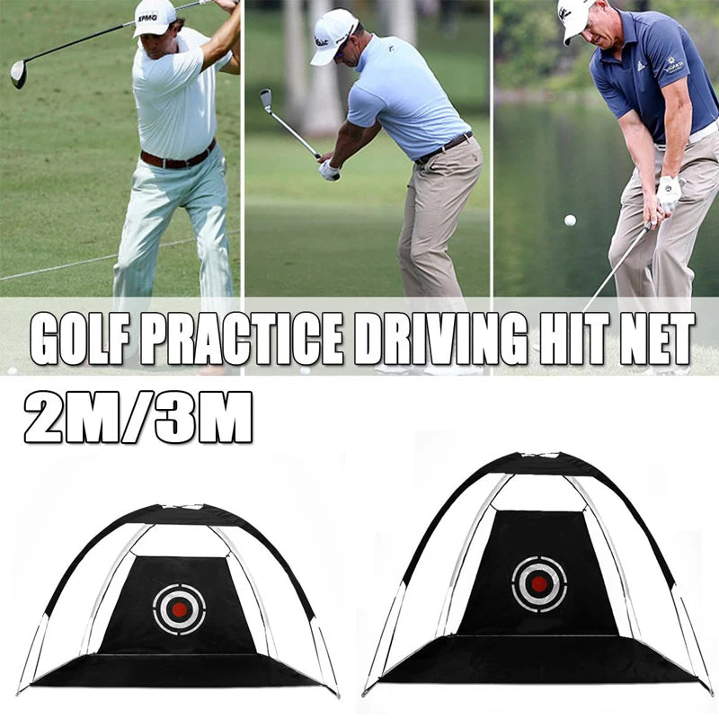 3M Men Standing Bag Hitting Target Tent Driving Swing Tent Golf Hole No Magnetic Golf Ball Practice Training Hit Net Cage XA147A