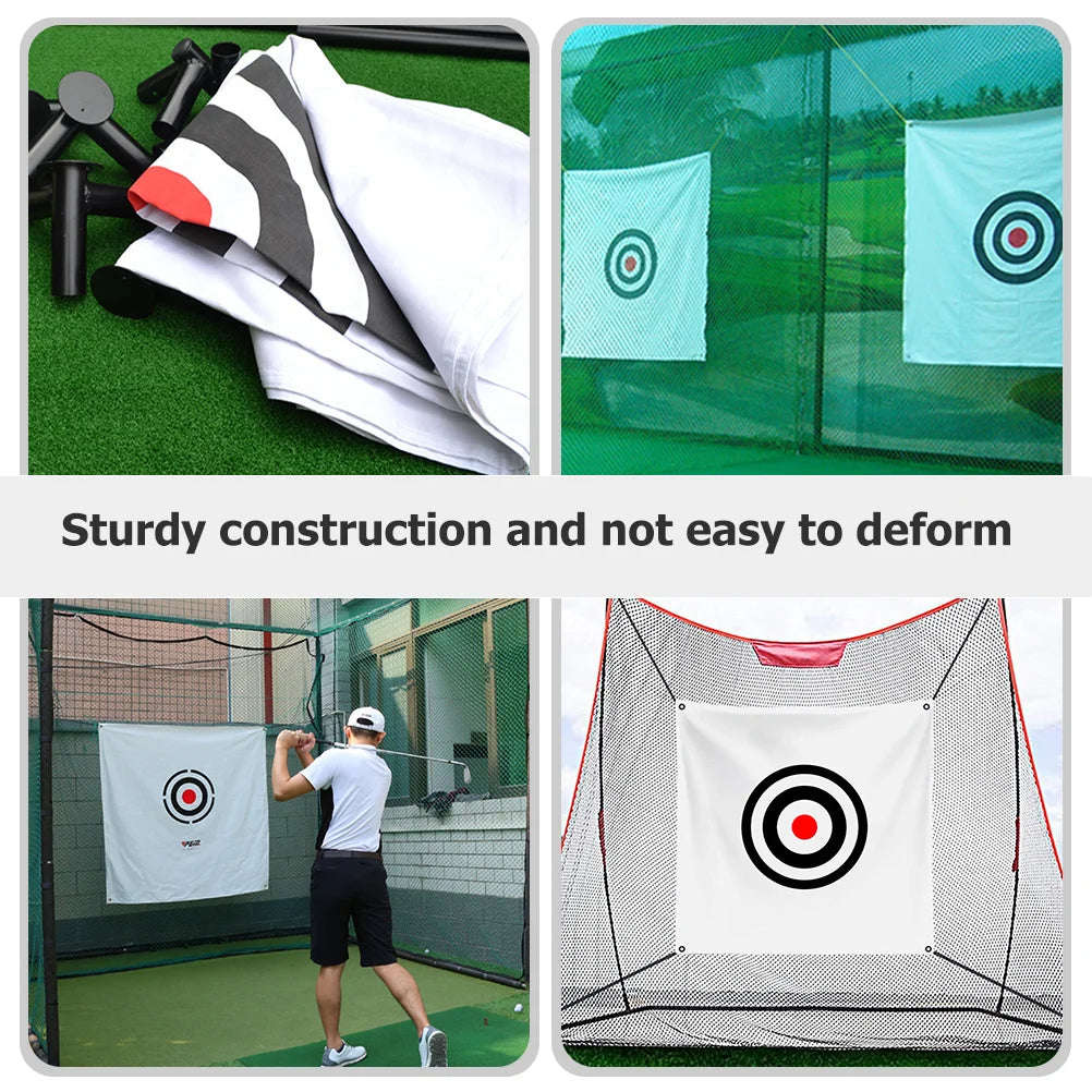 Golf Balls Target Swing Practicing Net Golfing with Mat Professional Targeting Cloth Training Group White Hitting Fabric