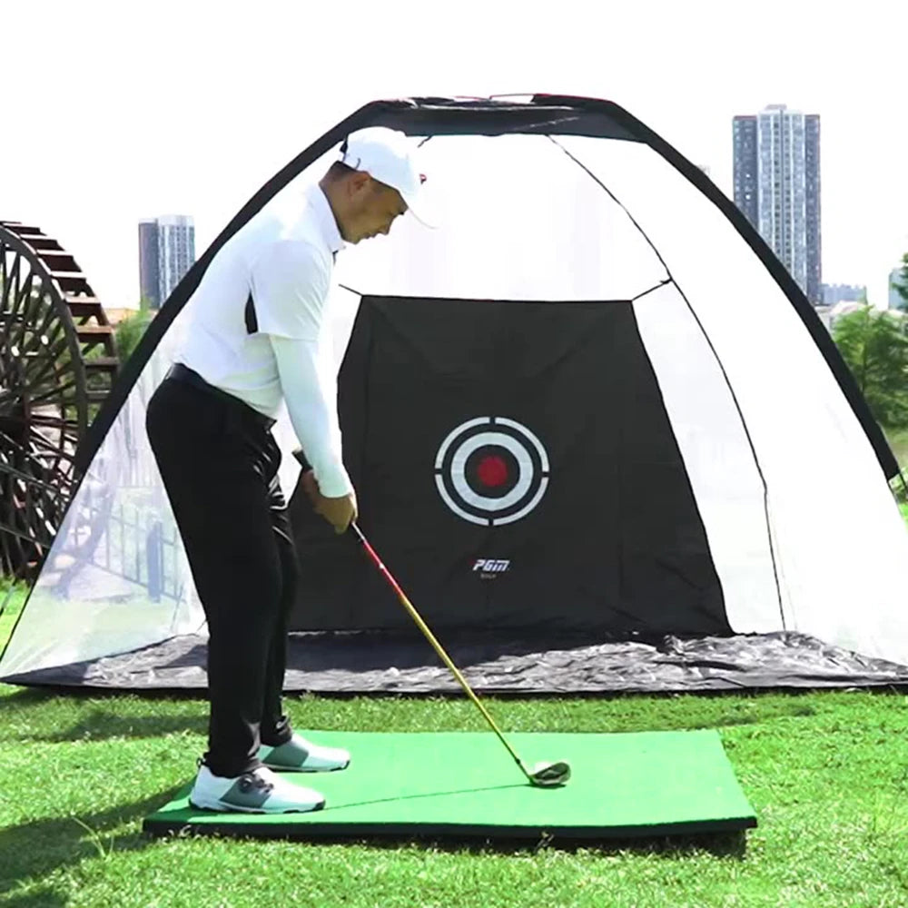 PGM Golf Hitting Practice Net , Portable Cutting Batting Strike Tent, Indoor Swing Training , Pitching Impact Cage, Target Cloth