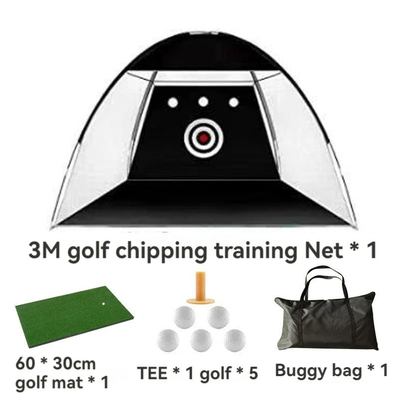 3M Golf Practice Training Batting Net Cage Indoor Outdoor Batting Target Tent Driving Swing Tent Portable Golf Training Tent Set