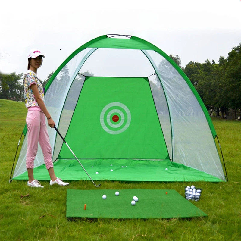 2M Golf Practice Net Tent Strike Cage Outdoor Indoor Grassland Mesh Mat Garden Golf Training Equipment Golf Supplies