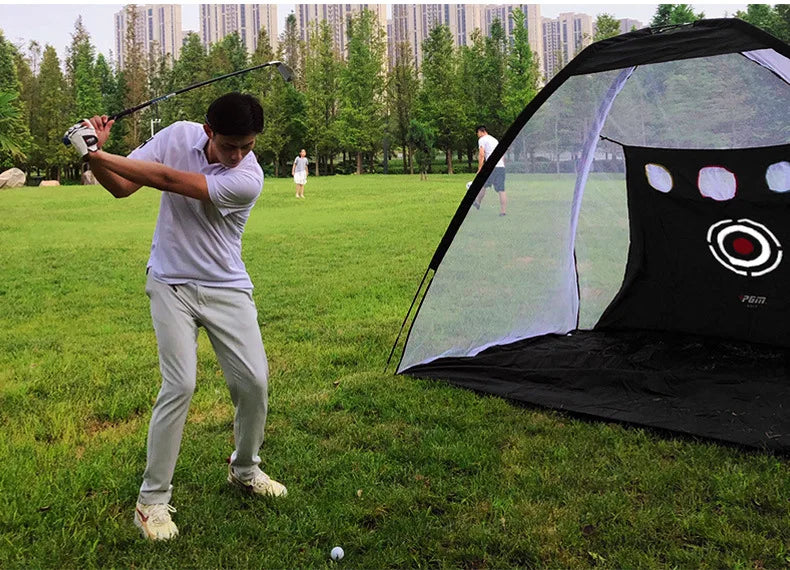 PGM 2/3m Indoor Golf Training Net Foldable Targeting Tent Cage Practice Driving Football Durable Polyester Oxford Fabric LXW013