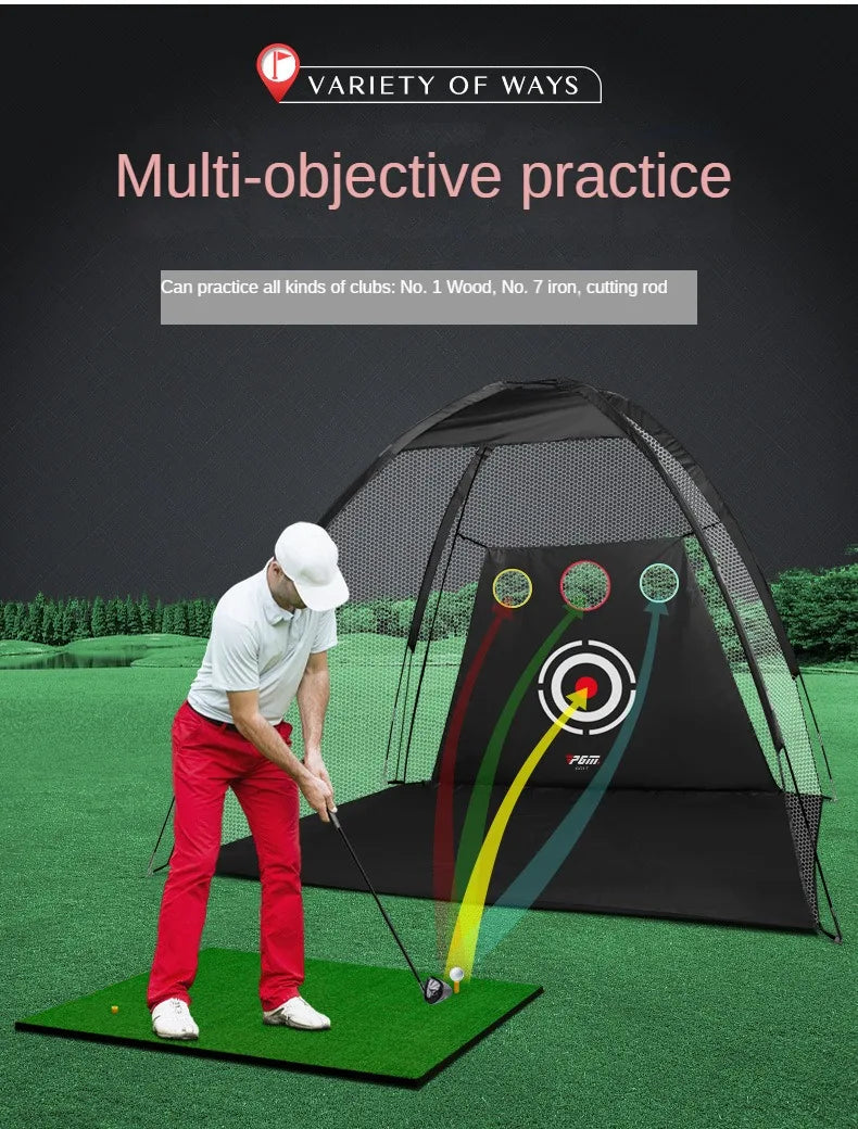 PGM 2/3m Indoor Golf Training Net Foldable Targeting Tent Cage Practice Driving Football Durable Polyester Oxford Fabric LXW013