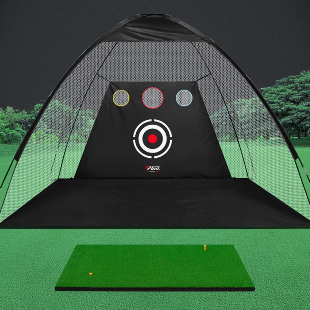 PGM Golf Hitting Practice Net , Portable Cutting Batting Strike Tent, Indoor Swing Training , Pitching Impact Cage, Target Cloth