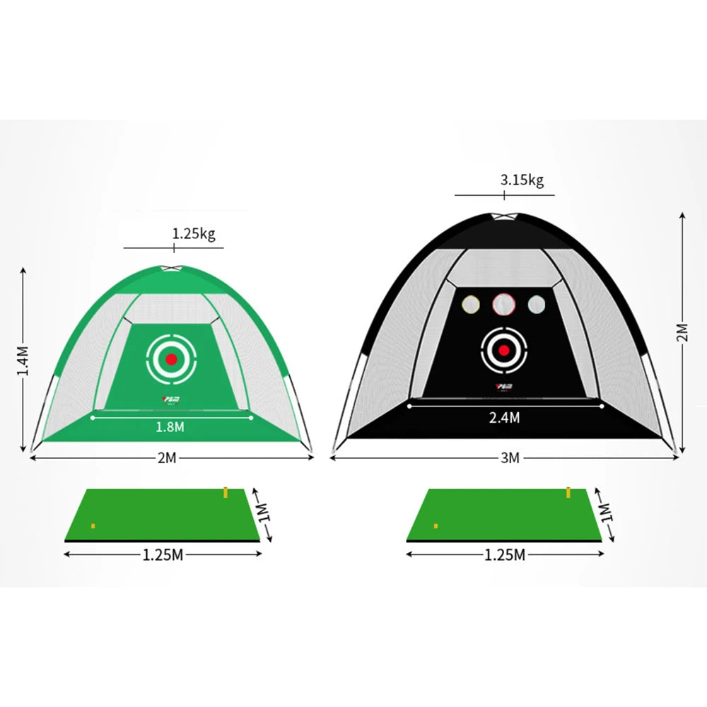 PGM Golf Hitting Practice Net , Portable Cutting Batting Strike Tent, Indoor Swing Training , Pitching Impact Cage, Target Cloth