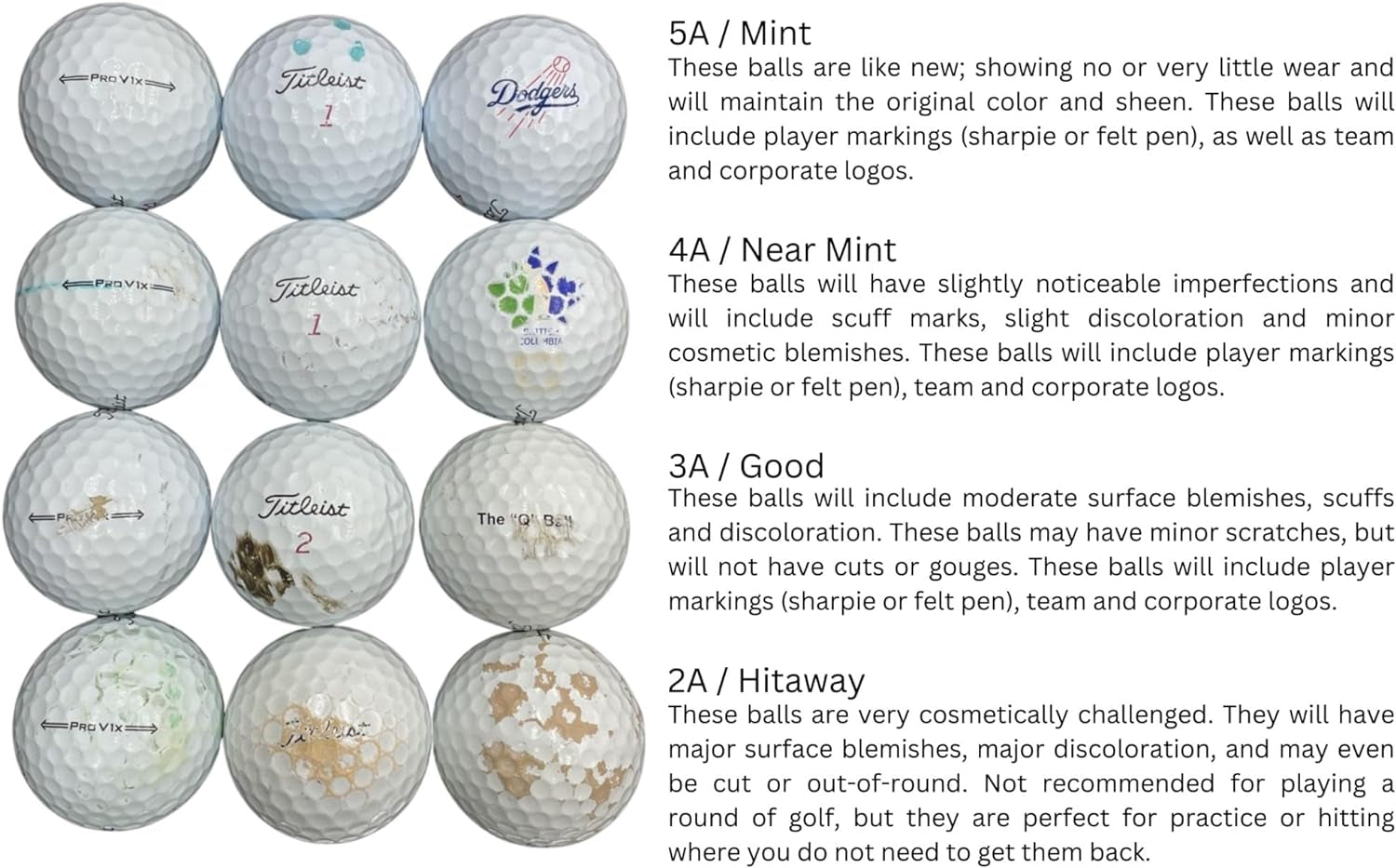 Pro V1X Mixed Years Aaa/Good Recycled (Used) Golf Balls