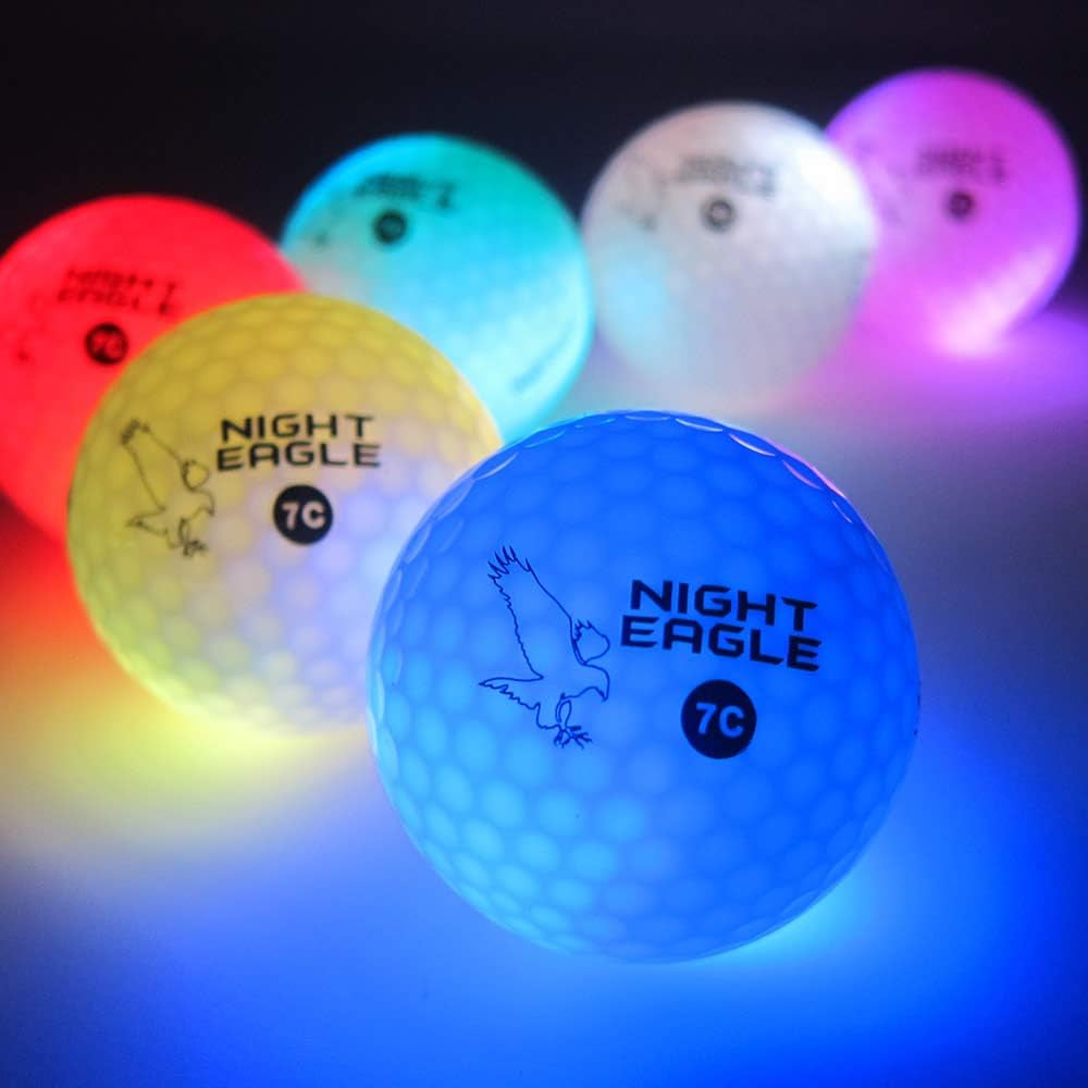 Light up LED Golf Balls - 6 Ball Pack (8 Mode Multi-Color)