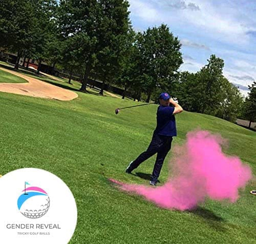 Exploding Trick Golf Balls + Gender Reveal Party Gag Gift for Golfers, Blue & Pink Exploding Golf Balls