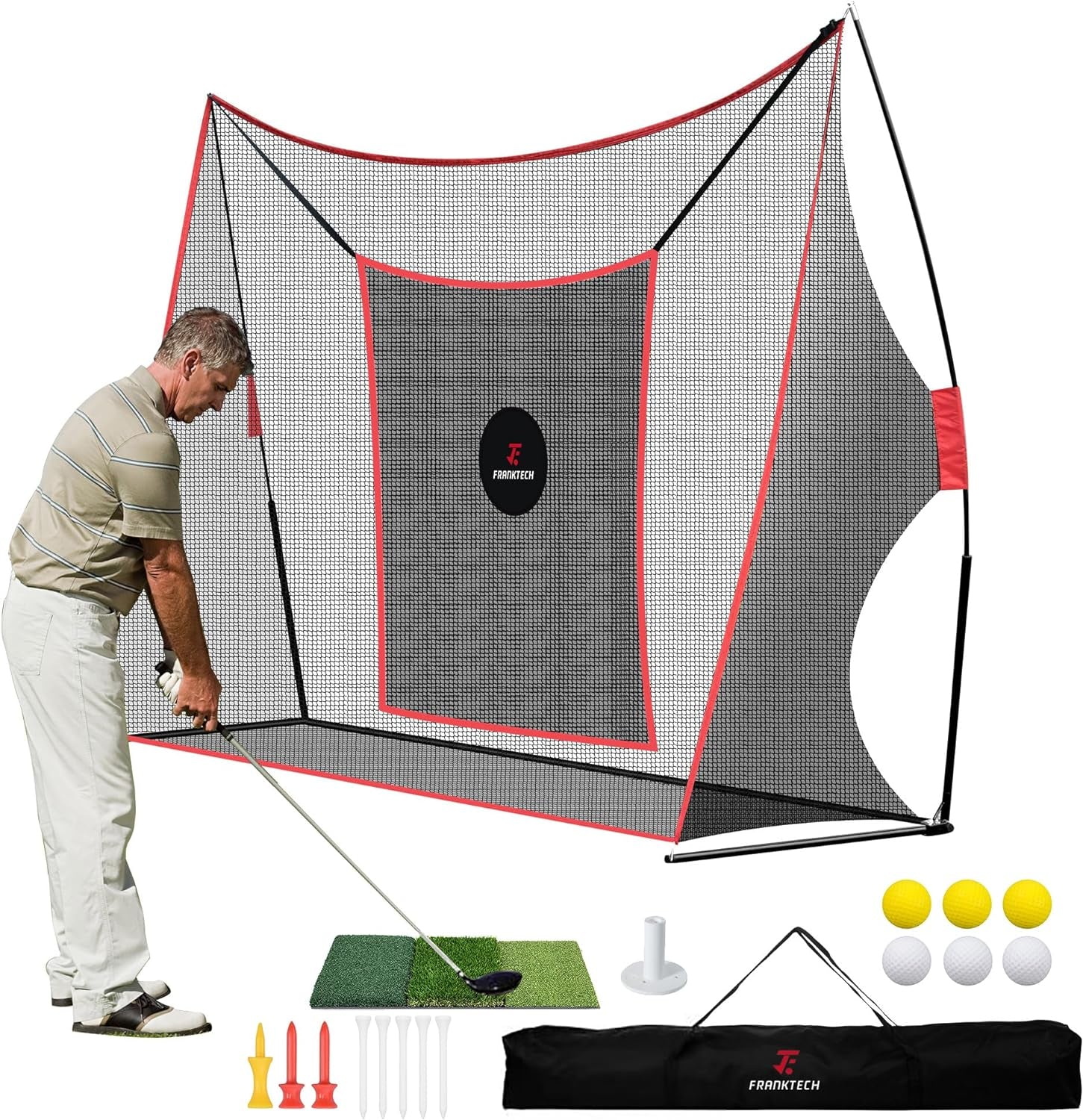 Professional title: "Heavy Duty Golf Practice Net with Chipping Target and Carry Bag - Ideal for Indoor and Outdoor Use"